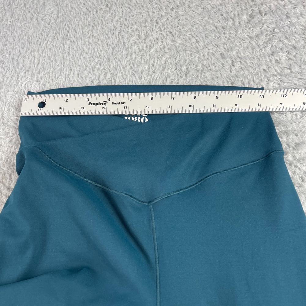 PAC 1980 Womens High Waisted Flare Leggings Teal Green Small Activewear Yoga - Picture 3 of 8